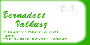bernadett valkusz business card